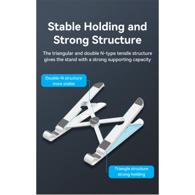 Підставка для ноутбука Laptop X-type Stand White ABS 83-170мм Vention Винница - изображение 12