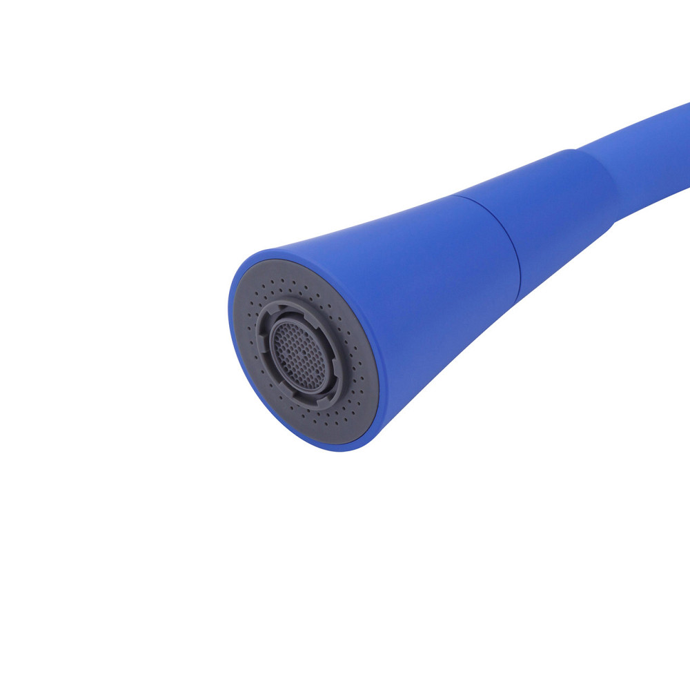 Смеситель для кухни с гибким изливом Kroner KRM Kuche - C132BLE хром/синий Киев - изображение 8