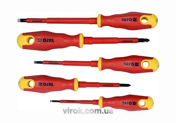 Набір викруток діелектричних ізольованих YATO до 1000 V. 5 шт. [10/40] Одеса
