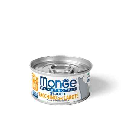 Консерви для котів Monge Cat Monoprotein м'ясні пластівці з індички та моркови 80 г (8009470007191) Вінниця