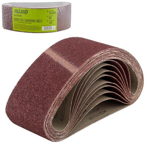 Стрічка шліфувальна нескінченна 75х533мм, зерно 40, 10шт Alloid Одесса - изображение 1