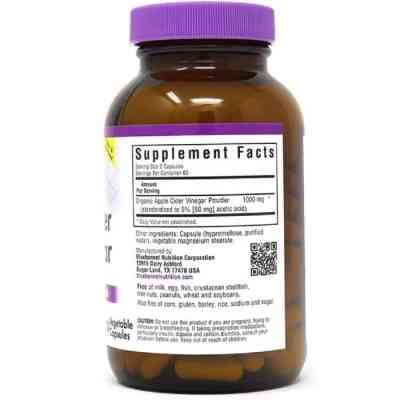Трави Bluebonnet Nutrition Яблучний оцет, Apple cider vinegar, 120 вегетаріанських капсул (BLB0984) Вінниця