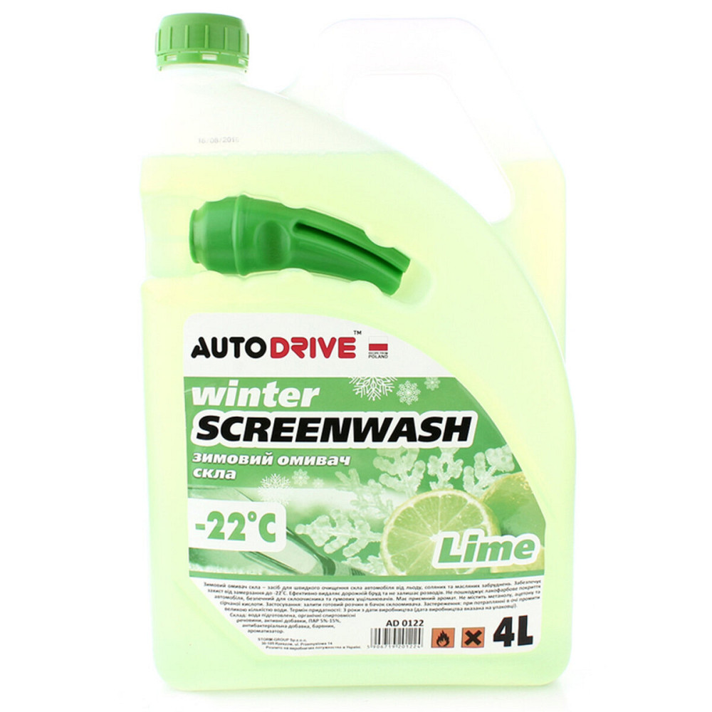 Омивач скла зимовий AutoDrive Lime -22°C 4л Київ - фото 1