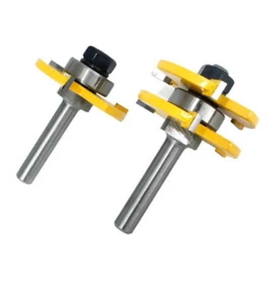 Набір із 2 фрез пазо-шипових, хвостовик 8 мм для ручного фрезера Вінниця - фото 1