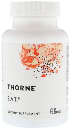 Силибин, артишок и куркумин Thorne S.A.T., 60 капсул Киев