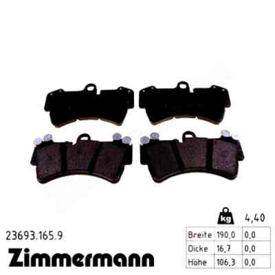 Тормозные колодки ZIMMERMANN 23693.165.9 Винница