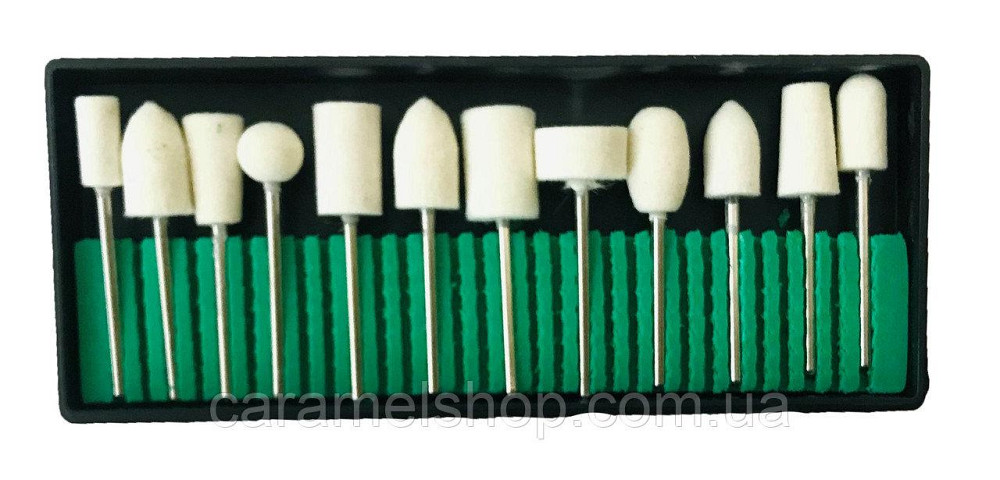 Набір повстяних ( фетрових) насадок для фрезера, 12 шт. Київ - фото 1