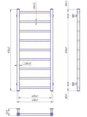 Полотенцесушитель водяной Mario INOX Токио 970x430/400 Киев