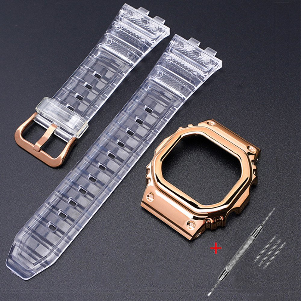 Ремешок + безель (рант) для Casio G-Shock GMW-B5000 Transp RG SBR Київ - фото 1