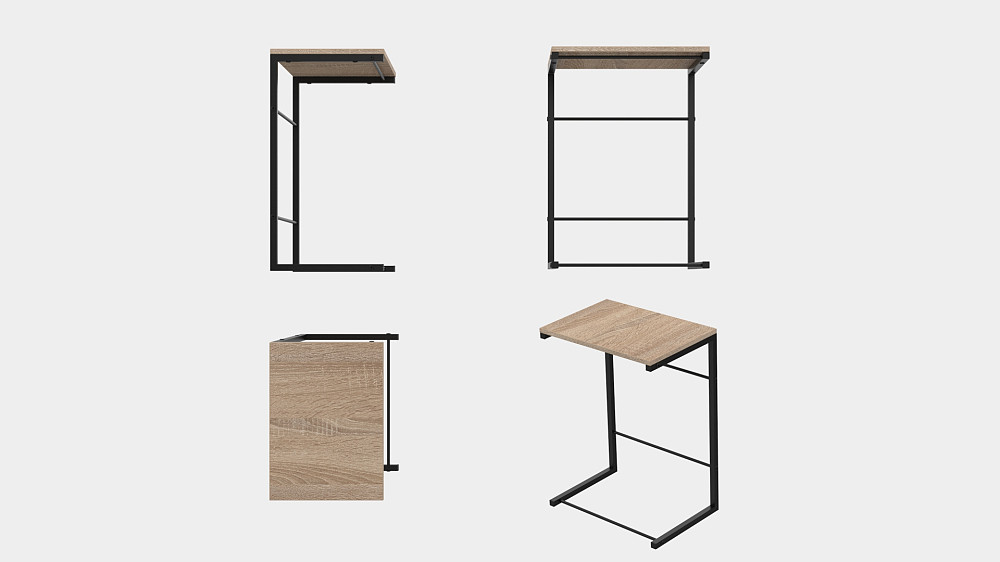 Столик приставний Террі Ferrum-decor 650x440x330 Чорний метал ДСП Дуб Сонома 16 мм (FRD-104651) Дніпро - фото 8