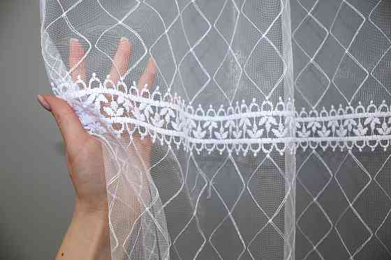 Тюль фатин з вишивкою колір білий 1381т Київ