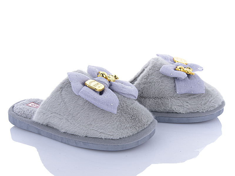 Капці закриті домашні жіночі теплі з бантом Сірий, 37 Одеса - фото 1