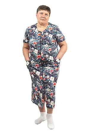 Халат жіночий, літній, 100 х/б темно-синій топ Київ