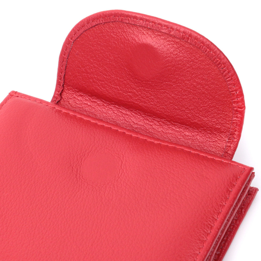 Яркий женский кошелек с монетницей из натуральной кожи ST Leather 22712 Красный Киев - изображение 7