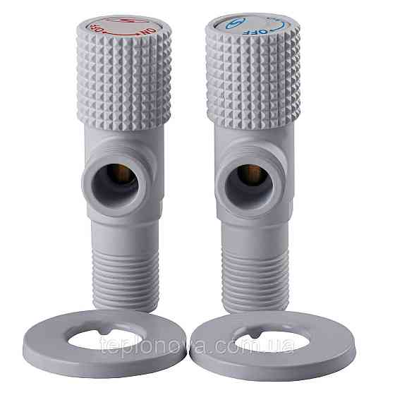 !!Набір кранів кутових кераміка SOLOMON EXCLUSIVE 1/2″X1/2″ 9889 WW  (White/White) (комплект2шт.) Черновцы