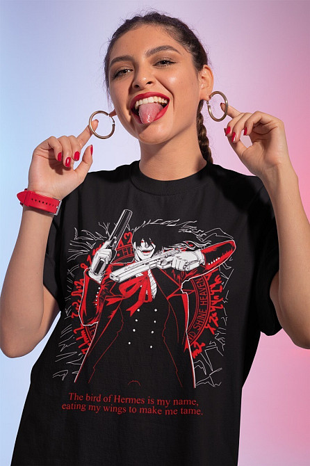 Футболка для хлопчика з аніме принтом Ултімате Вампіре Нев Аніме оверсайз (зріст від 165 до 180) Чорний AnimeJ0302m Дніпро - фото 2