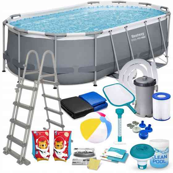 Бассейн каркасный овальный 18в1 Bestway 56620, 427 x 250 x 100 см Киев