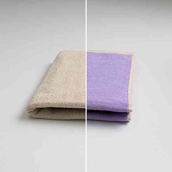 Махровий рушник двосторонній Лаванда GM Textile 50х90см 400г/м2 (Лавандовий Бежевий) Суми