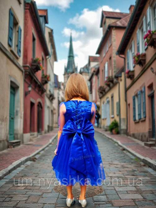 Дитяча сукня видовжене ззаду Синя 116-128 Кривий Ріг - фото 10