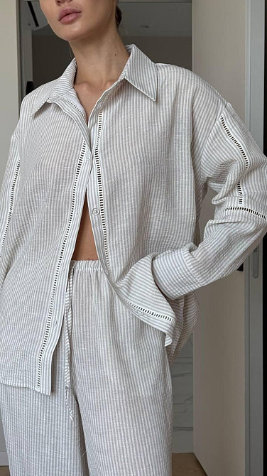 Женский домашний комплект тройка Бежевый S Харьков - изображение 4