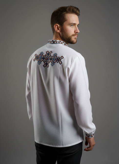 Чоловіча вишиванка з  цікавою вишивкою на спині Київ - фото 3