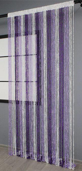 Шторы-нити спираль с люрексом Сиреневый с бело-фиолетовым 300х300см 1 шт (61-023) Киев - изображение 4