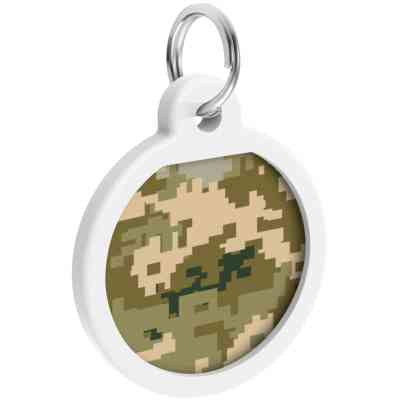 Адресник для животных WAUDOG Smart ID с QR паспортом "Милитари" круг 25 мм (225-4026) Винница