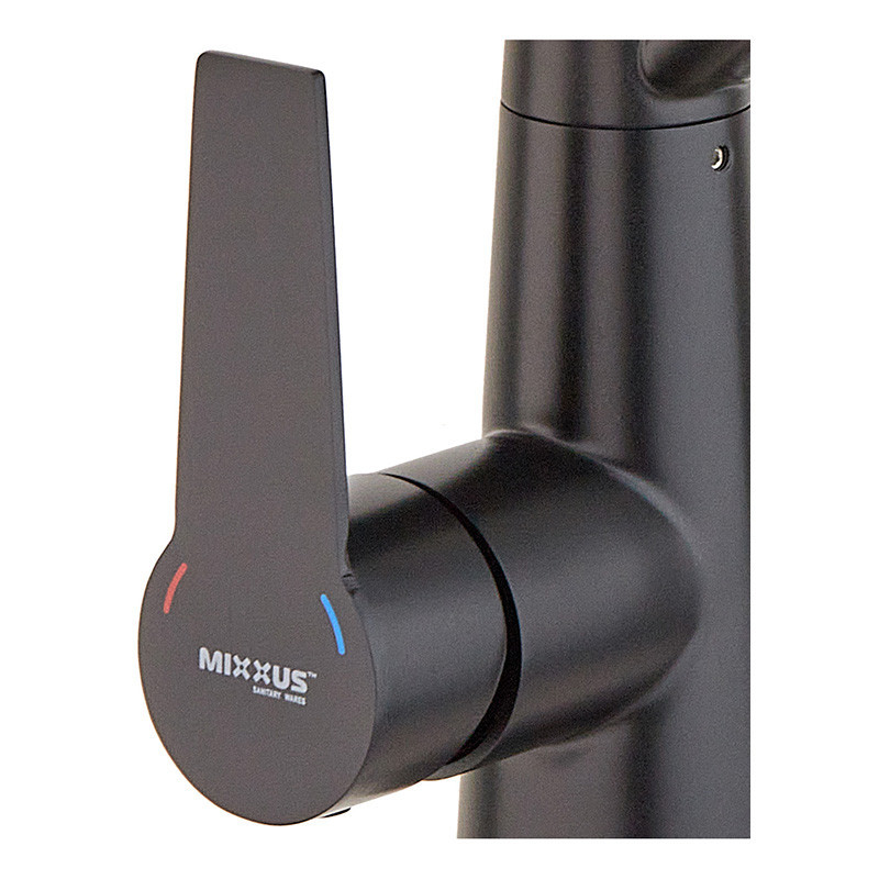 Кухонний змішувач Mixxus FUL-021 із чорним силіконовим виливом та виходом для питної води Харків - фото 3