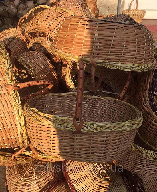 Корзина плетеная овальная | корзинка красивая  плетеная | корзина из лозы с ручкой Киев - изображение 5
