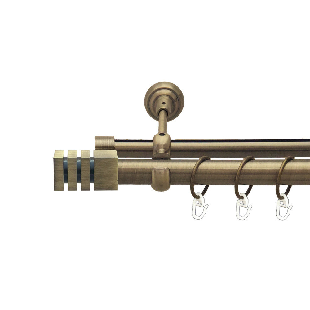 Карниз Orvit Акорда металевий дворядний опозитний гладка \ профільна труба кільце металеве Антик 25\19 мм 300 см (00-00025647) Львів - фото 1