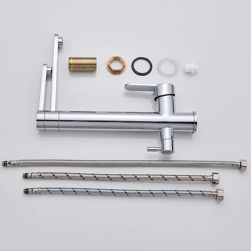 Змішувач для кухні для фільтрованої води двоважільний, кухонний кран з подвійною ручкою WanFan Хром Кам'янець-Подільський - фото 6