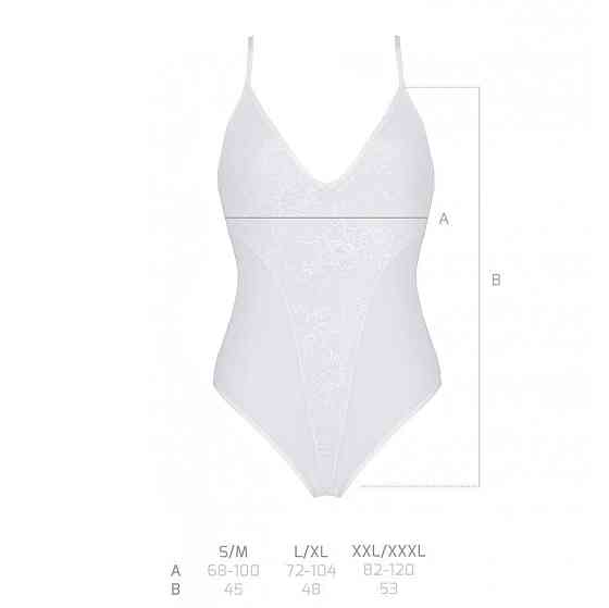 Боді з ажурним декором та відкритим кроком Passion URSULA BODY XXL/XXXL, white Sex Aura Київ