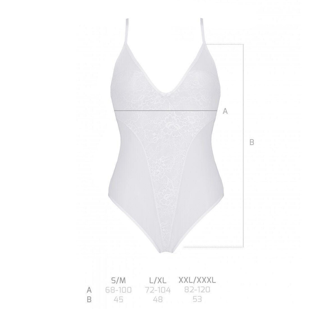 Боді з ажурним декором та відкритим кроком Passion URSULA BODY XXL/XXXL, white Sex Aura Київ - фото 5