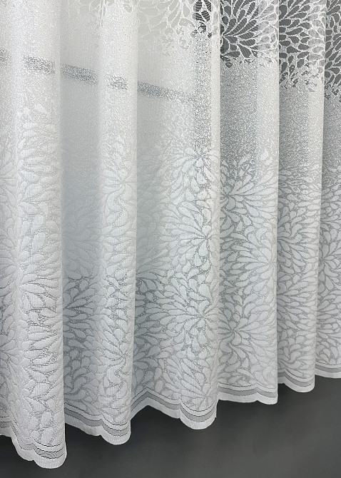 Коротка тюль, висота 1,6 м., жакард колір білий 1789т Київ - фото 6