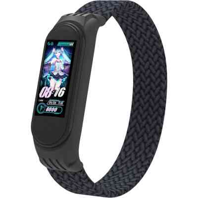 Ремінець до фітнес браслета Armorstandart Braided Solo Loop для Xiaomi Mi Band 4/5/6 Charcoal size M (ARM58765) Вінниця
