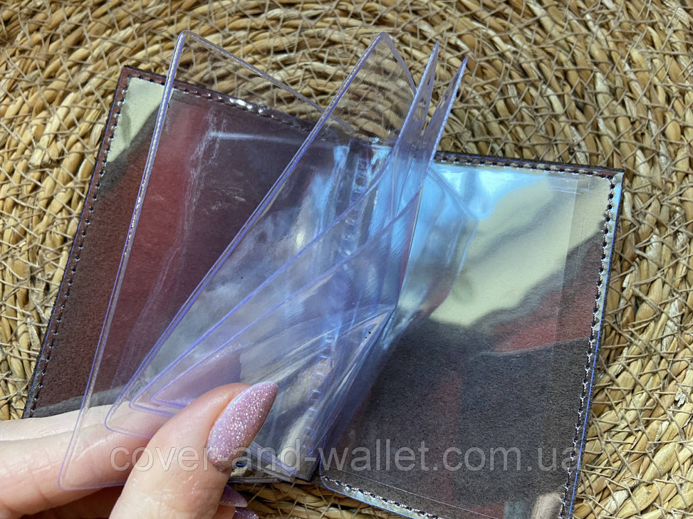Коричнева шкіряна обкладинка на ID паспорт та авто документи Puos Київ - фото 4