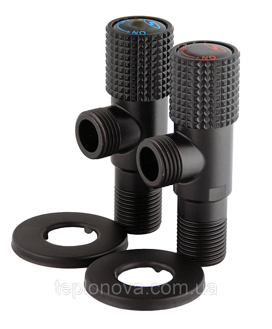 !!Набор кранов угловых  керамика SOLOMON EXCLUSIVE 1/2″X1/2″ 9889 BB (BLACK/BLACK) (комплект2шт.) Черновцы - изображение 7