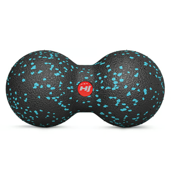 Масажний м'яч подвійний EPP 80 мм Hop-Sport HS-D008MB чорно-блакитний Київ - фото 1