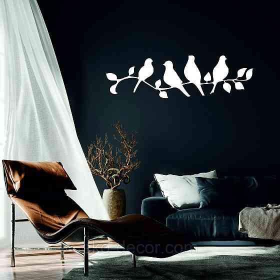 Декоративне настінне Панно  «Птахи» , Декор на стіну 90*26 см, Білий Київ