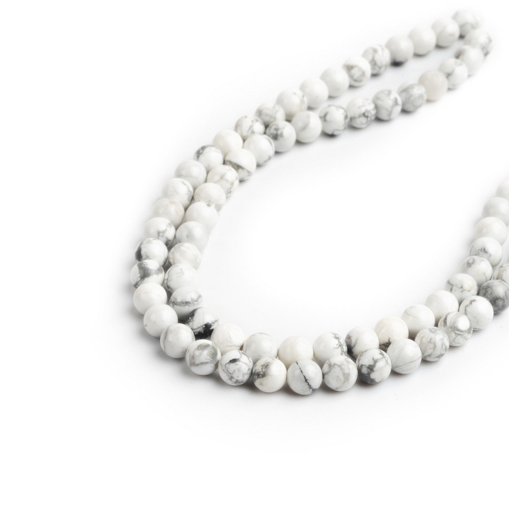 Хавлит натуральный камень для браслетов и подвесок бусины для рукоделия на нитке 39-41 см диаметр 8 мм Каменец-Подольский - изображение 2