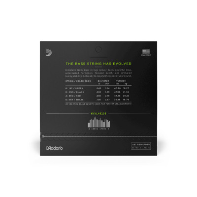 Струны для гитары D'Addario NYXL Light Top / Med Bottom (45-105) (NYXL45105) Винница - изображение 3