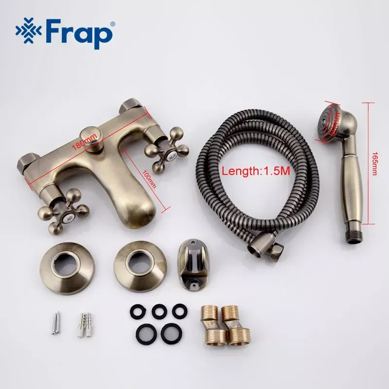 Смеситель для ванны с душевым гарнитуром Frap F3019-4 бронза Киев - изображение 8