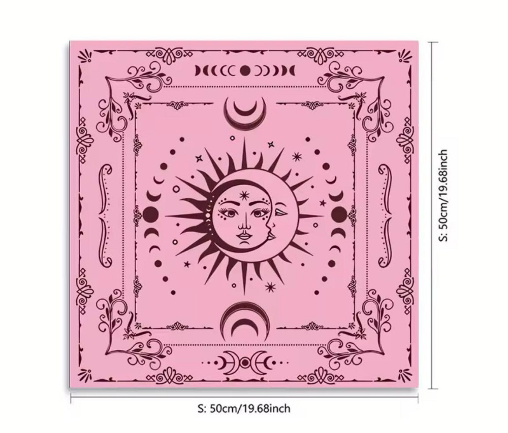 Алтарная скатерть для карт Таро и Рун. Скатерть для гадания 50*50 см. Розовое солнце Киев - изображение 2