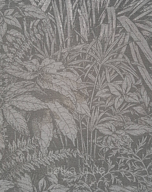 Шпалери вінілові на флізеліні AS creation Amber метрові 1.06Х10 листя гілки темно-сірі чорні зі сріблом Київ - фото 2