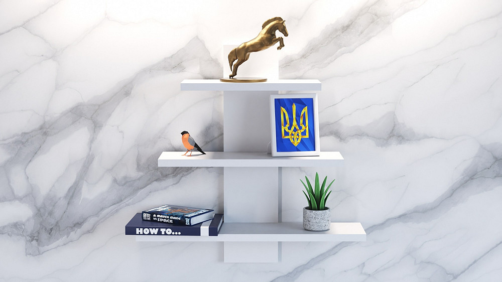 Полка навесная П-1, Белый, 500/140/500 Львов - изображение 2