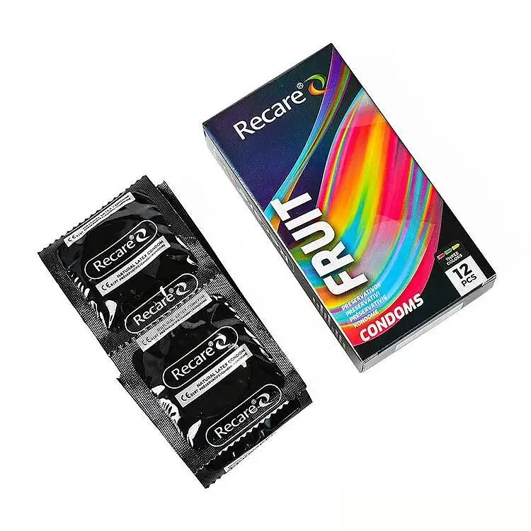 Презервативи Holographic Recare Color Fruit Flavour Condoms 12 шт, аромати: м'ята, банан, полуниця Львів - фото 2