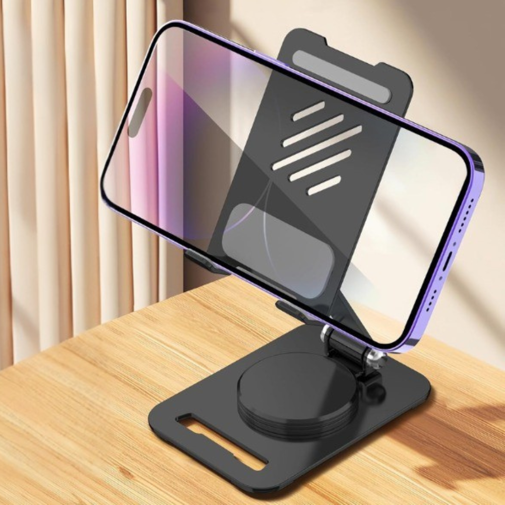 Подставка настольная для телефона,смартфона или планшета металлическая до 7 дюймов,складная, черная Каменец-Подольский - изображение 12