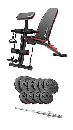 Набір Hop-Sport Premium 59кг з лавою HS-1035 та штангою Київ