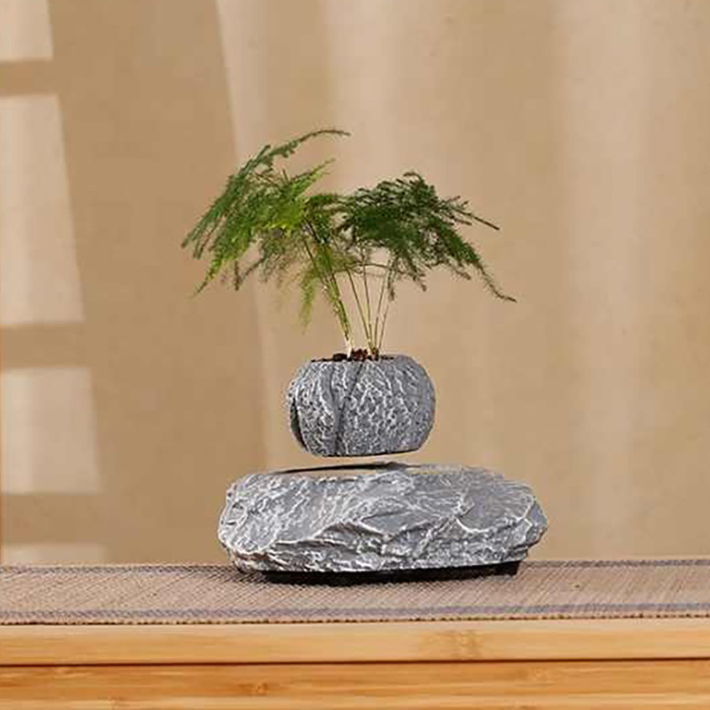 Магнитный левитационный горшок для растений HCNT Magnetic Levitating Pot M5B-P Grey Одесса - изображение 2
