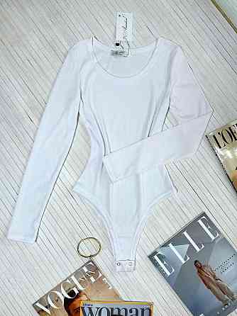 Стильне жіноче боді з високоякісного турецького рубчика мустанг. Білий, 42 Одеса